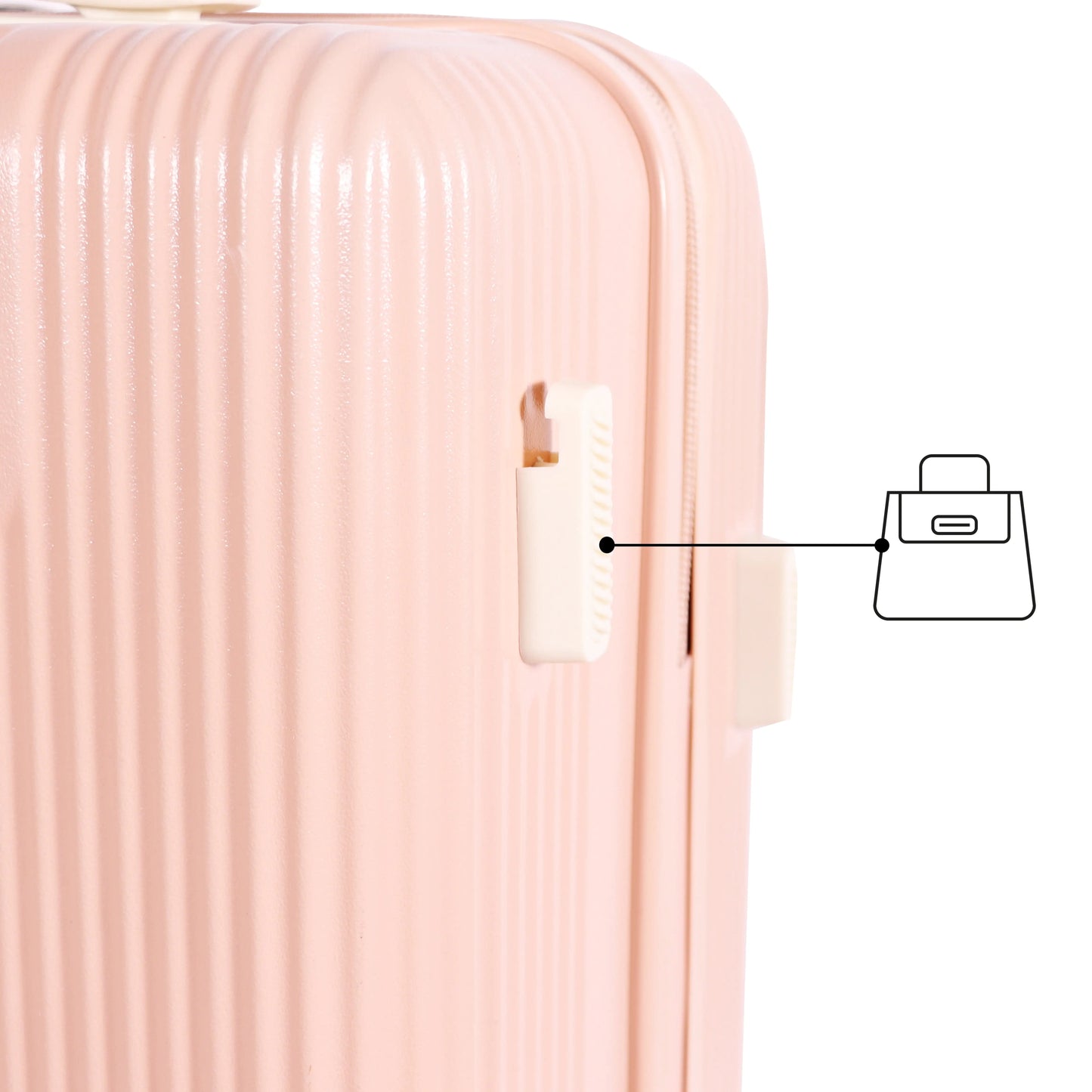 Biggdesign Moods Up 20" Luggage with Cup Holder and USB Port, Pink