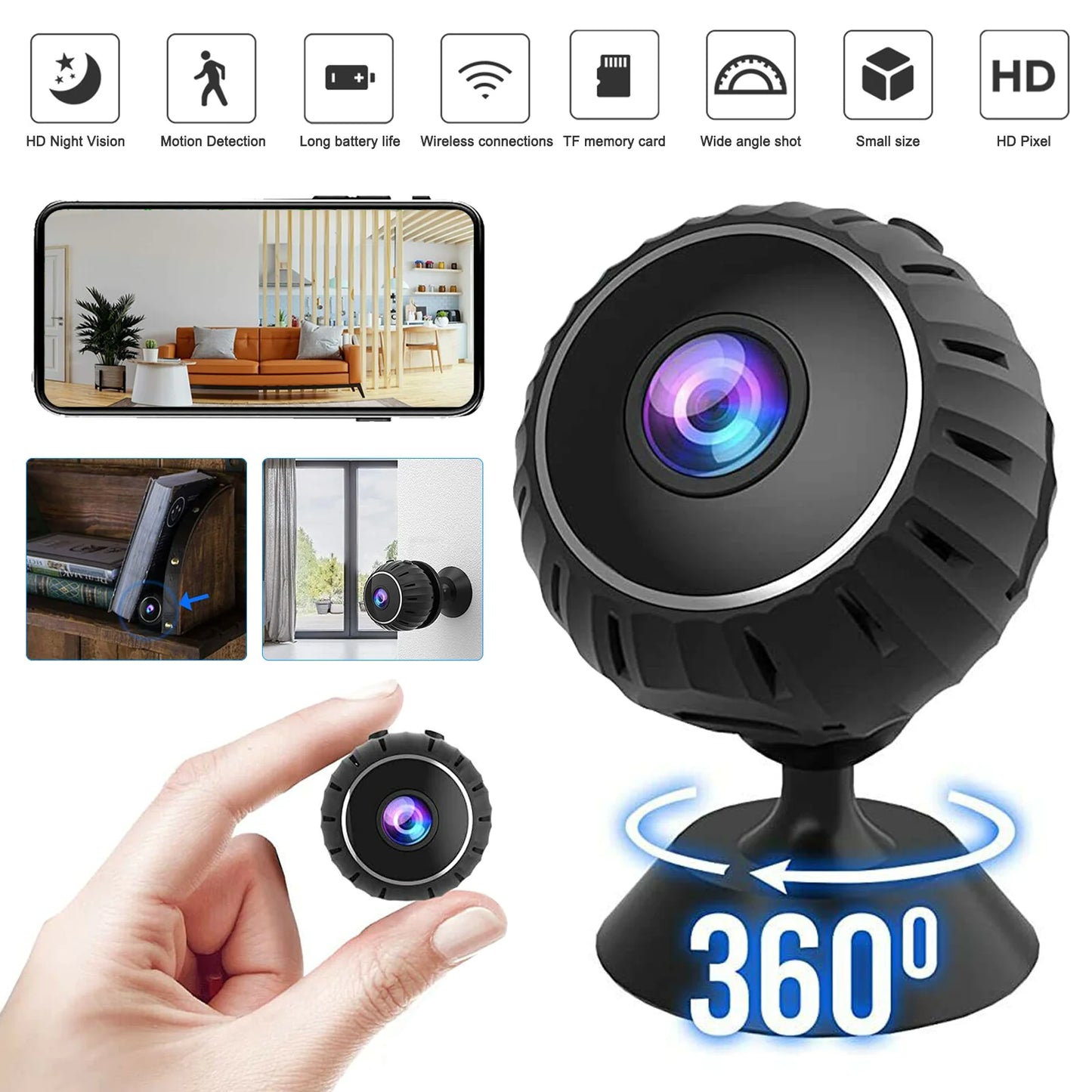 Mini Hidden Spy Nanny Camera Wireless Nanny Cam WiFi Home Security HD 1080P DVR