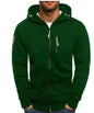 Men's Fleece Color Hoodie Zip Front Hooded Sweatshirt