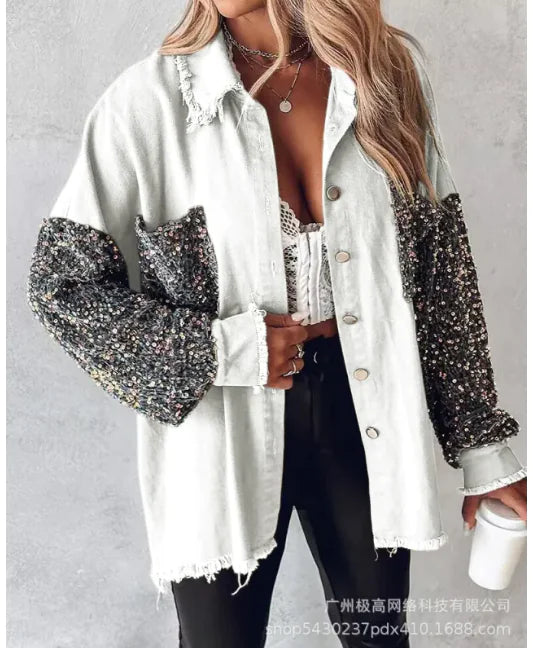 Women's Contrast Sequin Jacket