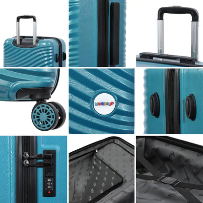 Biggdesign Moods Up Hard Luggage Sets With Spinner Wheels, Steel Blue, 3 Pcs.