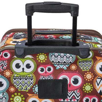 Rockland Fashion Softside Upright Luggage Set, Expandable, Owl, 2-Piece (14/19) 2-Piece Set (14/20) Frustration-Free Packaging