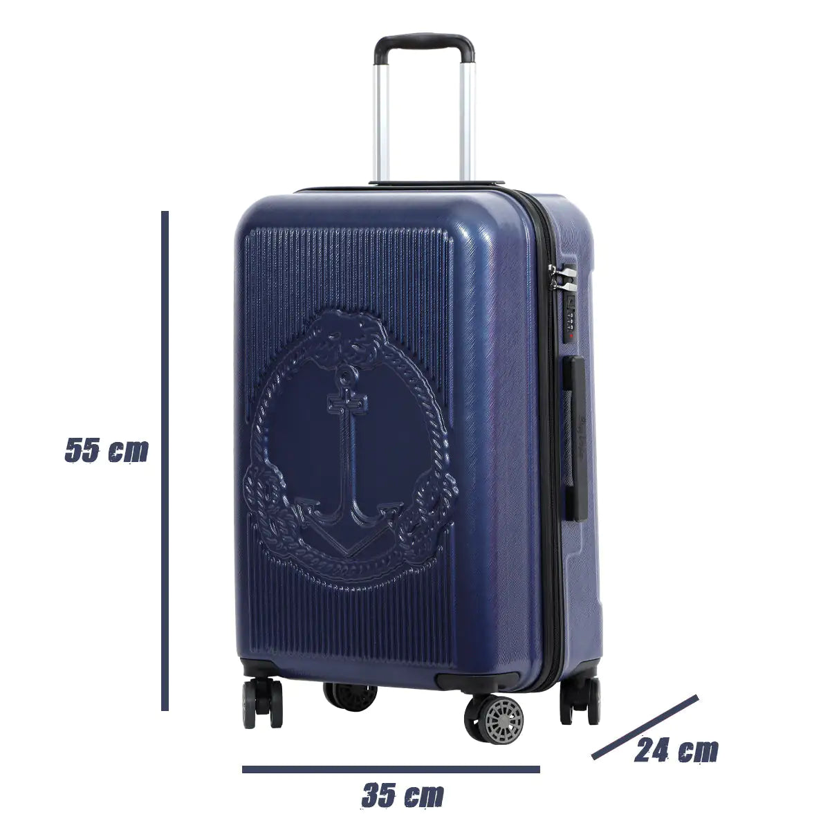 Biggdesign Ocean Carry On Luggage, Blue, Small