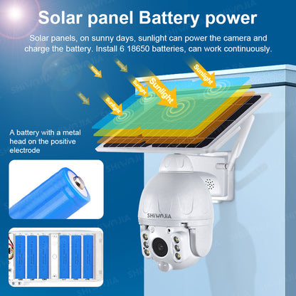 Solar Camera Wireless Dome Camera 4G Solar Surveillance Camera