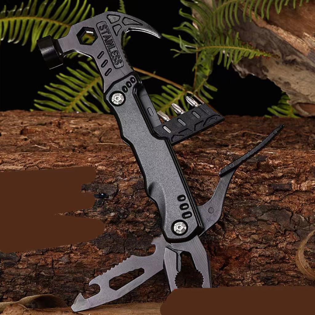 Outdoor Carry-on Multifunctional Stainless Steel Folding Pliers Hammer Tool Hammer