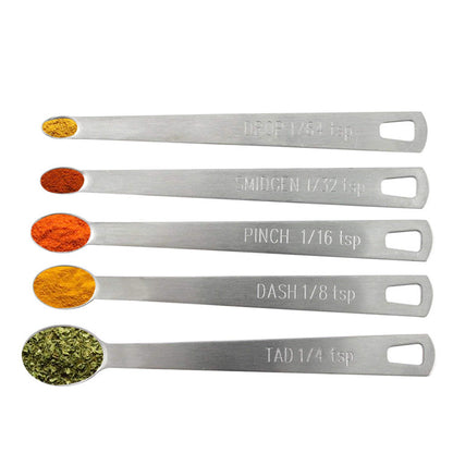 Baking Tools Stainless Steel Mini Measuring Spoons Set Of 5