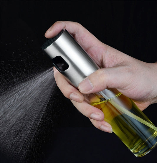 Stainless Steel Grill Kitchen Cooking Oil Spray Bottle With Scale