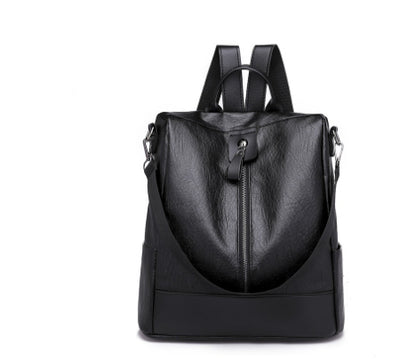 Anti-theft soft leather backpack women