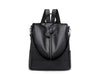 Anti-theft soft leather backpack women