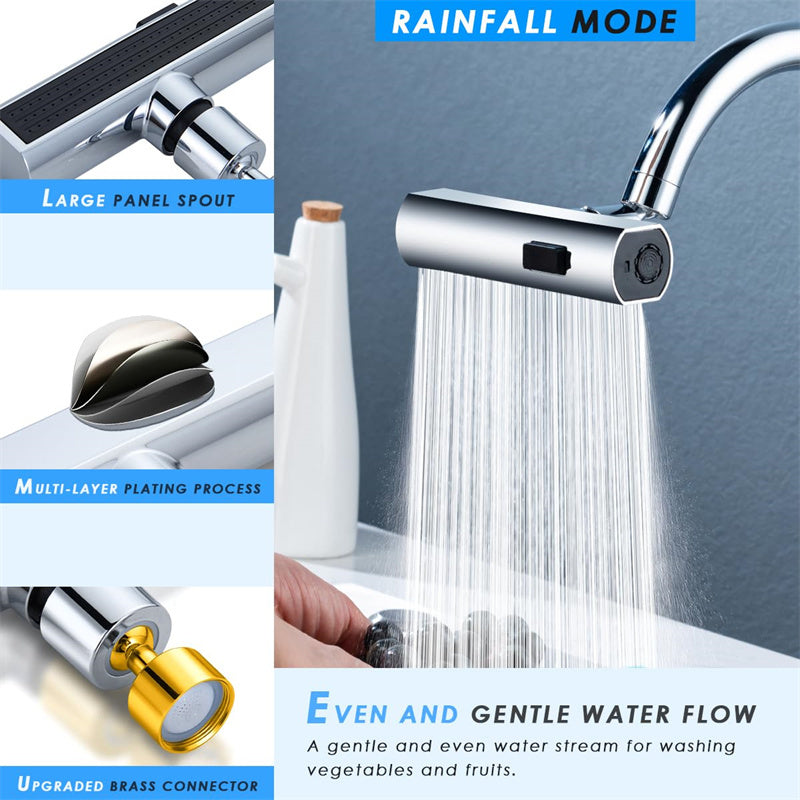 Kitchen Faucet Waterfall Outlet Splash Proof Universal Rotating Bubbler Multifunctional Water Nozzle Extension Kitchen Gadgets