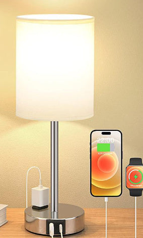 B Mobile Phone Rechargeable Fabric Table Lamp Living Room Bedroom Lamp