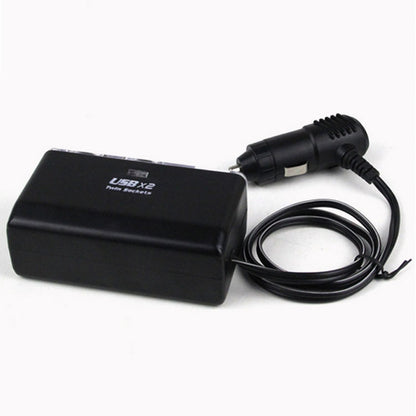 Car Cigarette Lighter Dual USB One-to-two Car Charger With Cord Car Power Splitter USB Charger Socket