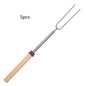 Outdoor BBQ Stainless Steel Telescopic Barbecue Fork