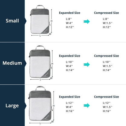 Compression Packing Cubes for Travel, Packing Cubes Compression Travel Essentials, Compressible Packing Cubes Travel Organizers for Carry-on Luggage Suitcase Grey 3pcs