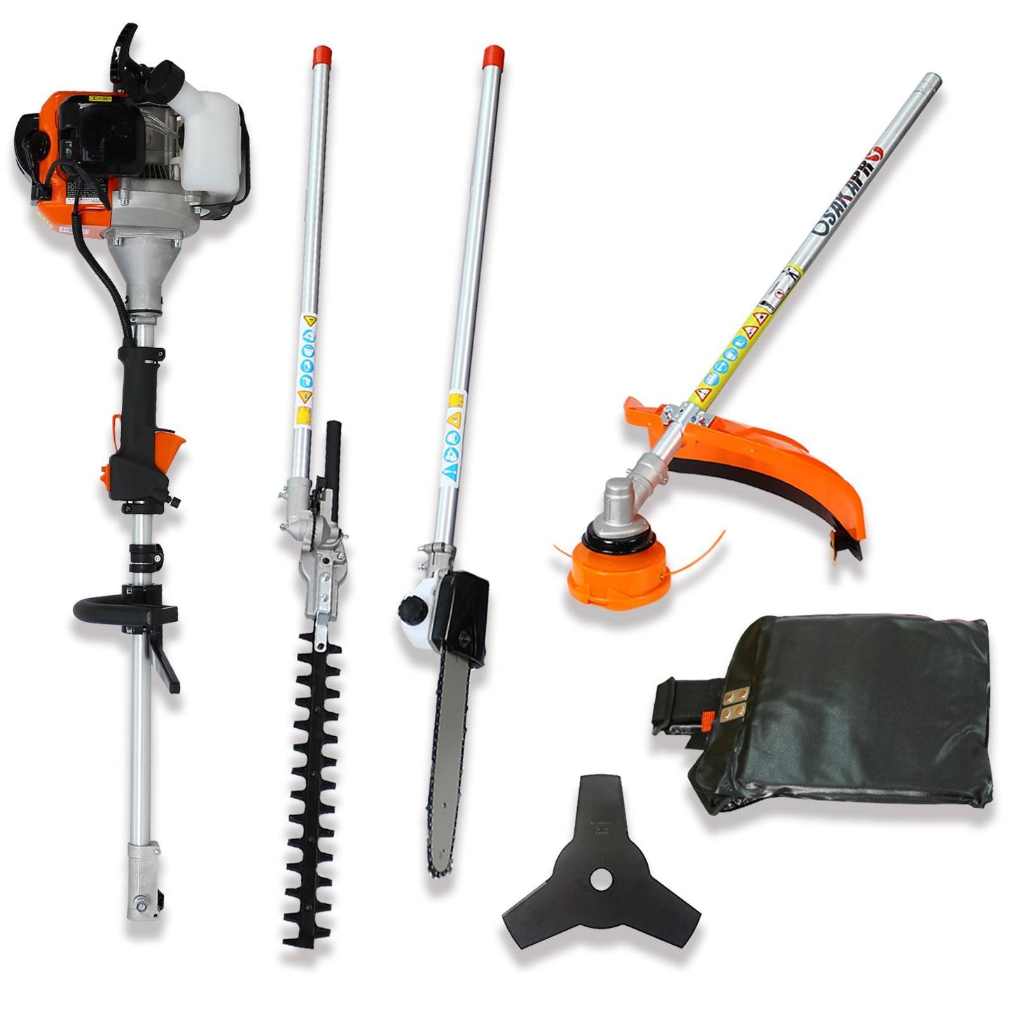 4 In 1 Multi-Functional Trimming Tool Garden Tool System With Gas Pole Saw Trimmer