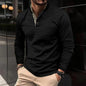 Men's Double Layer Lapel Polo Shirt Fashion Waffle Long-sleeved Tops Clothing