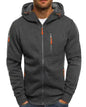 Men's Fleece Color Hoodie Zip Front Hooded Sweatshirt