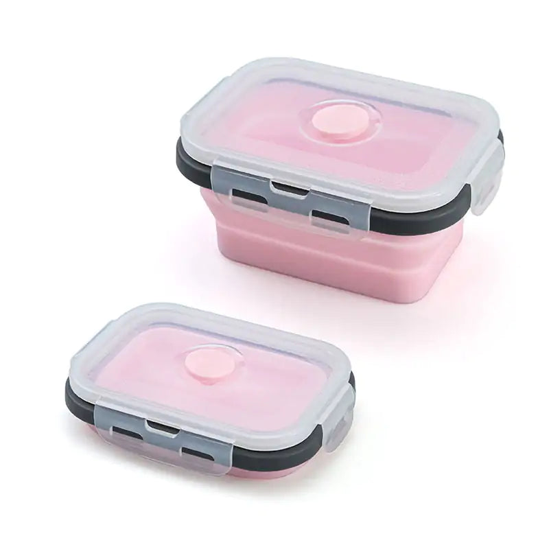 4pcs/set Silicone Rectangle Lunch Box Collapsible Bento Box Folding Food Container Bowl 300/500/800/1200ml for Dinnerware