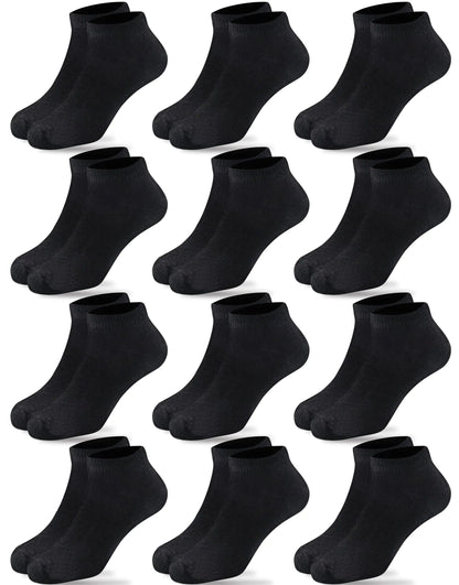 Duufin 12 Pairs Toddler Athletic Ankle Socks Kids Athletic Socks Low Cut Socks Half Cushion Toddler Socks 4-6 Years White