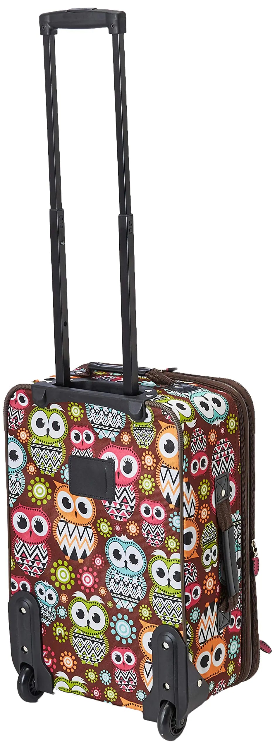 Rockland Fashion Softside Upright Luggage Set, Expandable, Owl, 2-Piece (14/19) 2-Piece Set (14/20) Frustration-Free Packaging