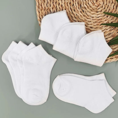 Duufin 12 Pairs Toddler Athletic Ankle Socks Kids Athletic Socks Low Cut Socks Half Cushion Toddler Socks 4-6 Years White