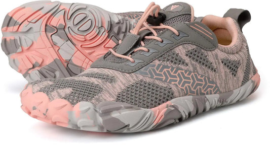 Joomra Women's Minimalist Trail Running Barefoot Shoes | Wide Toe Box | Zero Drop 9-9.5 W20 | Pink Grey