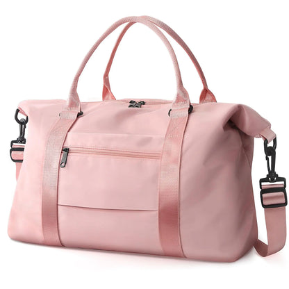 Travel Duffle Bag, Waterproof Weekender Bag Carry On Tote Bags for Women, Travel Essentials Sport Gym Bag for Men, Hospital Bag for Labor and Delivery, Overnight Bag Luggage Bag with Trolley Sleeve 01 Coral Pink