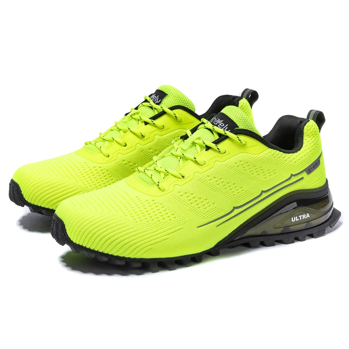 Kricely Men's Trail Running Shoes Fashion Walking Hiking Sneakers for Men Tennis Cross Training Shoe Outdoor Snearker Mens Casual Workout Footwear 7.5 Fluorescent Green